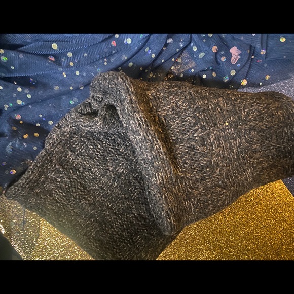 THEORY RUSTIC BRWN WOOL IKNIT SNOOD Scarf LUX GORG - Picture 4 of 5